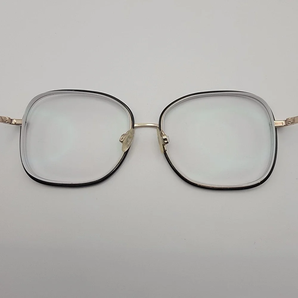 Warby Parker Leah Eyeglasses Frames Only 57-16-140 Gold Black Oversized Round